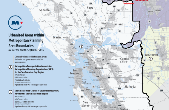 Map of urbanized areas within metropolitan planning area boundaries 