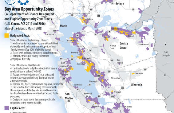 Map of Bay Area opportunity zones March 2018