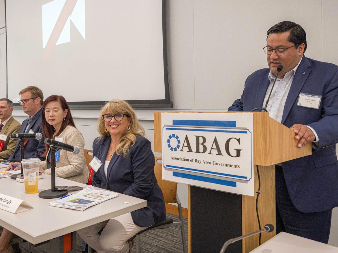 ABAG President Jesse Arreguin and panelists at the 2023 General Assembly.