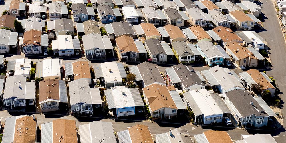 Aerial of a mobile home park.