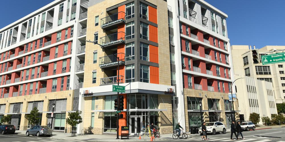 Apartment building in Redwood City.