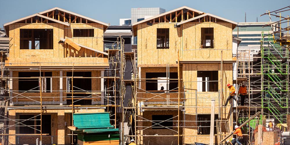 Homes under construction.