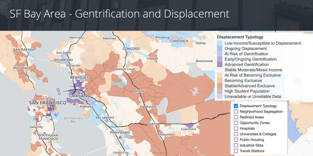 SF Bay Area Gentrification and Displacement map.