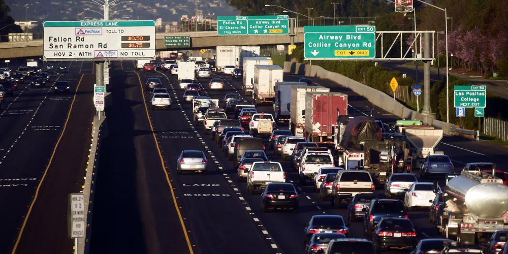 Heavy traffic on Interstate 580.