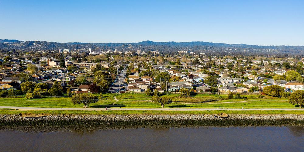 A waterside community along the Bay Trail in San Mateo.