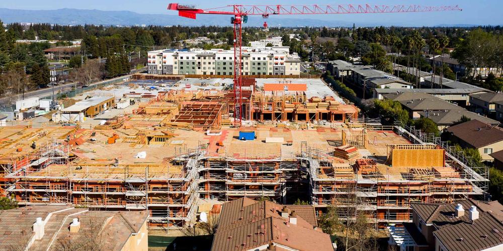 Aerial of housing construction in the south bay.