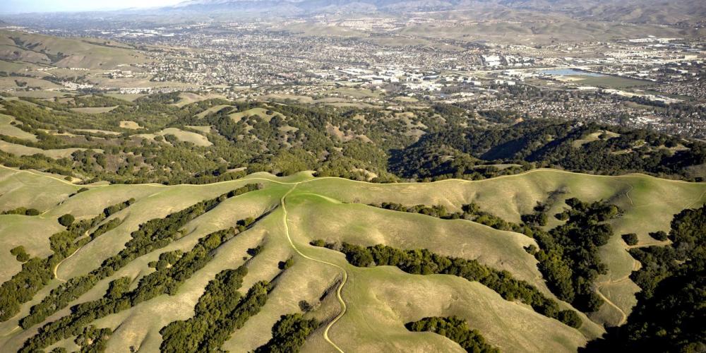 aerial of undeveloped land in alameda county