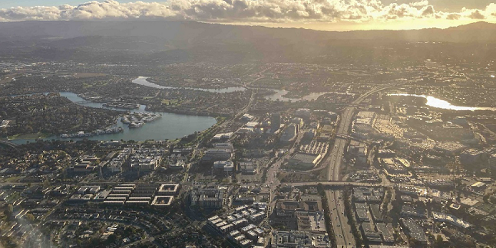 Aerial view of the Bay and surrounding cities