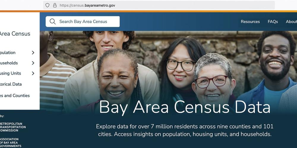 Screen capture of the homepage of census.BayAreaMetro.gov.