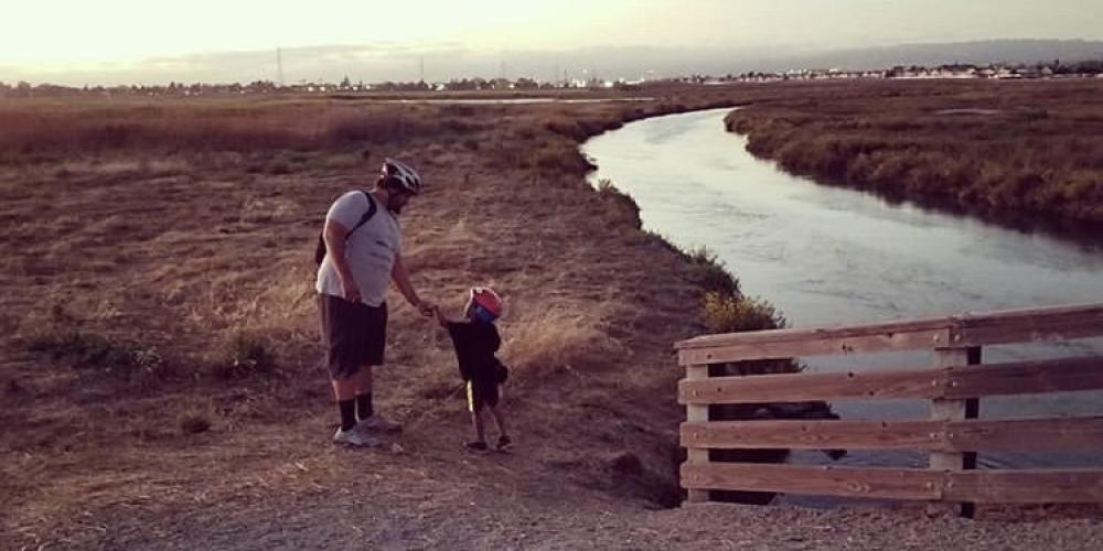 Maxwell Corleone and son on the Bay Trail