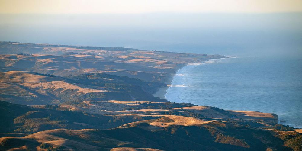 Arial of the Pacific coastline