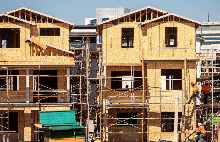 Homes under construction.