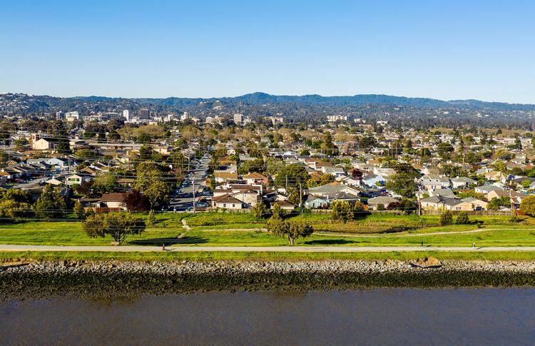 A waterside community along the Bay Trail in San Mateo.