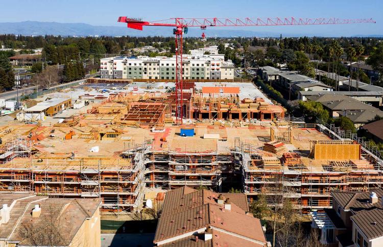 Aerial of housing construction in the south bay.
