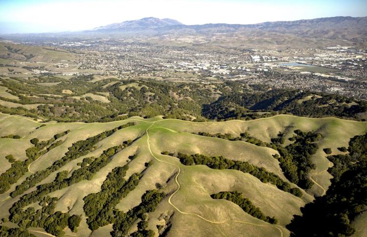 aerial of undeveloped land in alameda county