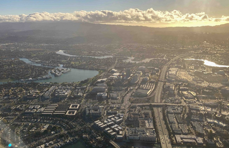 Aerial view of the Bay and surrounding cities