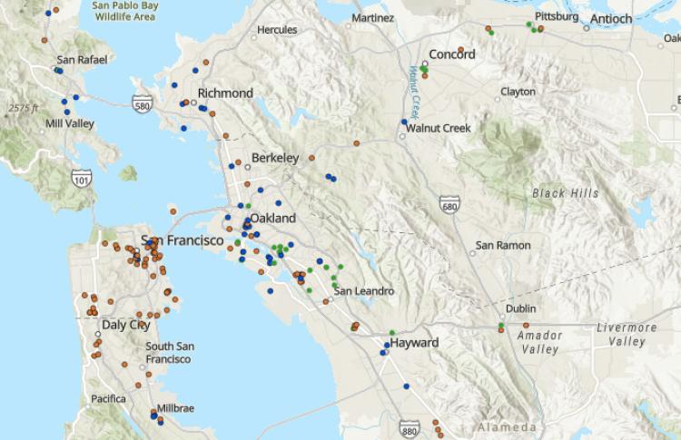 Screen capture of the interactive Priority Sites map.