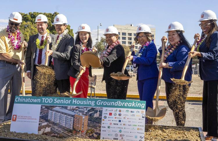 Groundbreaking of the East Bay Asian Local Development Corporation's 97-unit Chinatown Senior Transit-Oriented Development apartments, Oakland.