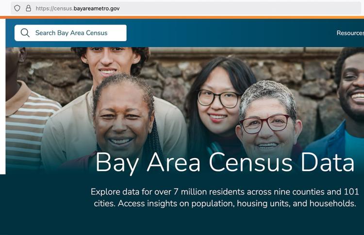 Screen capture of the census.bayareametro.gov website.