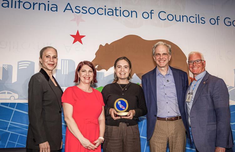 ABAG staff receving the Eureka Award for the Doorway Housing Portal.