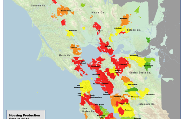 Map of Housing Unit percent growth in 2013