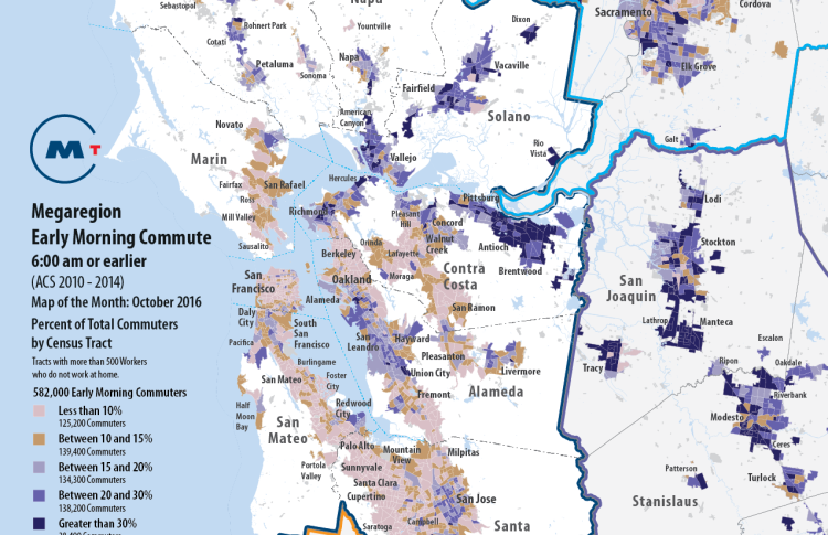 Map of early morning commute data