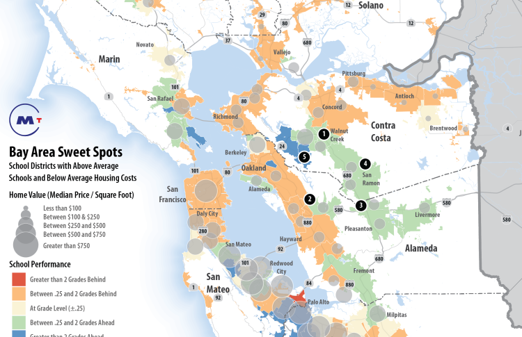 Map of school performance and home values