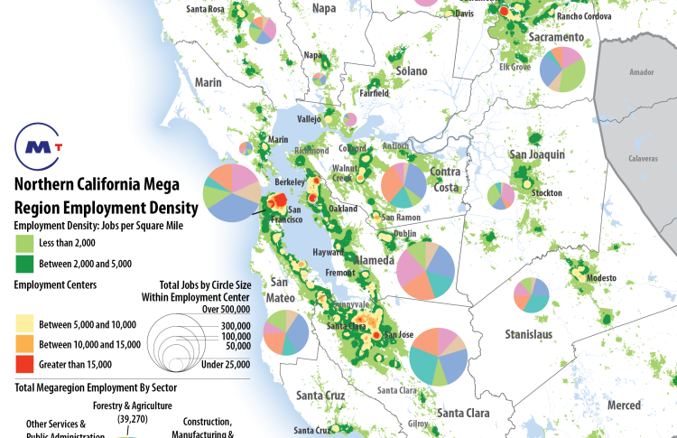 Map of Northern California Regional Employment Density