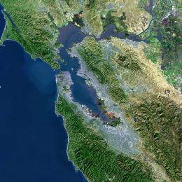 Satellite view of the Bay Area.